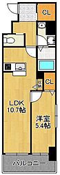 エヴァーグリーンQ 1LDKの間取図画像