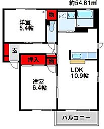 ファミーユ樹B棟 1階/-
