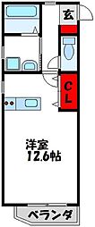 グランドヒルズ 1Kの間取図画像