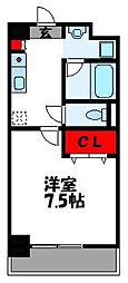 グランシャリオ日の里 1Kの間取図画像