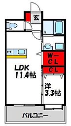 東福間駅前バモス 1LDKの間取図画像