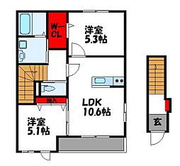 House庄 2LDKの間取図画像
