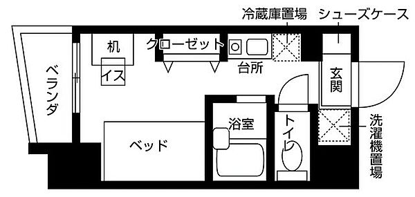 バウスクロス相模大野 801｜神奈川県相模原市南区相模大野７丁目(賃貸マンション1R・8階・16.62㎡)の写真 その2