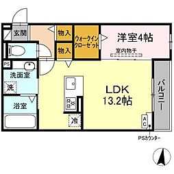 D-Hills西浅田 1LDKの間取図画像