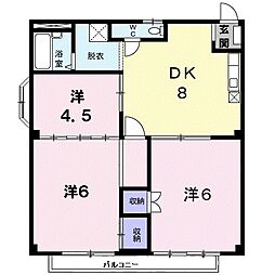 ハイツ河島E 3DKの間取図画像
