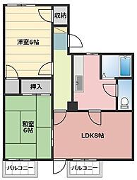 マリア21-A 2LDKの間取図画像