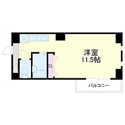 KEIビルエスポワール板屋 ワンルームの間取図画像