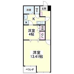 ARCO10 1Kの間取図画像