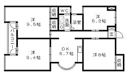 レインボープラザ 4DKの間取図画像