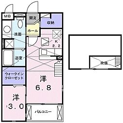 フィオーレ西都 1DKの間取図画像