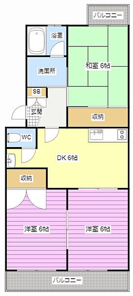 コーポラス野田 201｜静岡県浜松市中央区渡瀬町(賃貸マンション3DK・2階・63.08㎡)の写真 その2