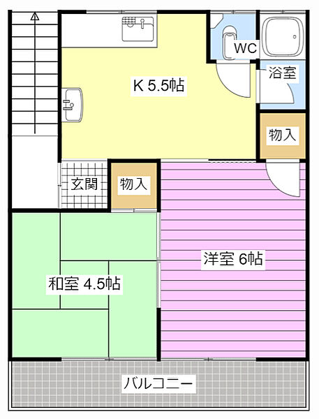 コーポはなやしき G｜静岡県浜松市中央区元魚町(賃貸マンション2K・2階・29.90㎡)の写真 その2