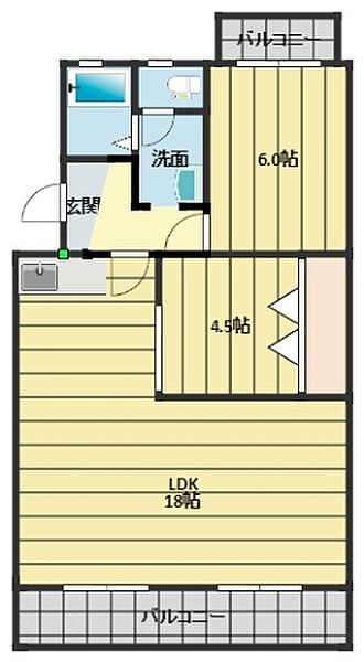 レジデンスひまわり 301｜静岡県浜松市中央区富塚町(賃貸マンション2LDK・3階・54.65㎡)の写真 その2