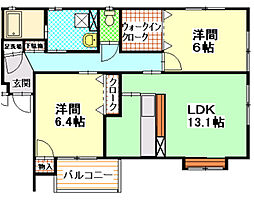 マンションアプローズ 2LDKの間取図画像