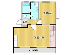 ハーベスト伊藤 1LDKの間取図画像