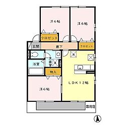 リビングタウン大平台C 3LDKの間取図画像