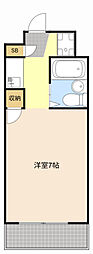カモエKマンション ワンルームの間取図画像