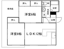 blueroseB 2LDKの間取図画像