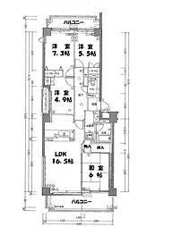 メゾン野口町 4LDKの間取図画像