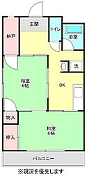 高橋ハイツ 2DKの間取図画像