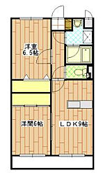 アンソレイユ・2 2LDKの間取図画像
