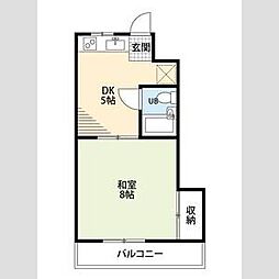セントポーリア佐鳴台 1DKの間取図画像