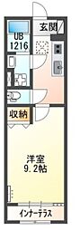 tissage(ティサージュ) 1Kの間取図画像
