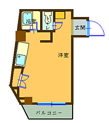 コナビック紺屋町 ワンルームの間取図画像