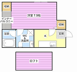 セゾンド・エル・新津 ワンルームの間取図画像