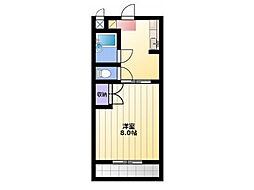 マンション四ツ池 1Kの間取図画像