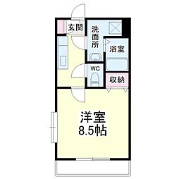 グレイス・ラン1 1Kの間取図画像