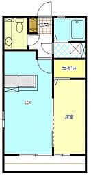 ドエル志都呂B 1LDKの間取図画像