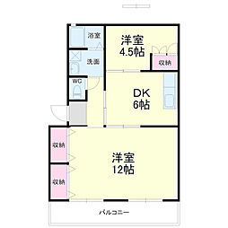 マンションエスポワール 2DKの間取図画像
