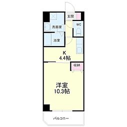 グレイス第8マンション 1DKの間取図画像