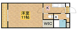 クレアーレ 1Kの間取図画像