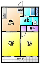 ポートヒルズ 2DKの間取図画像