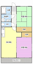 アドラブール 2DKの間取図画像