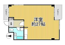 ヴィラ山手 ワンルームの間取図画像