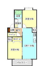 エルザドゥサボール 2LDKの間取図画像