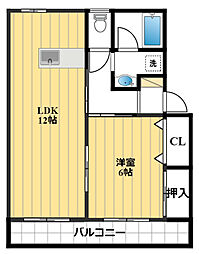 コーポ祥久 1LDKの間取図画像