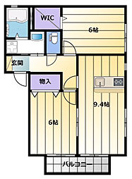 グランブリエB 2LDKの間取図画像