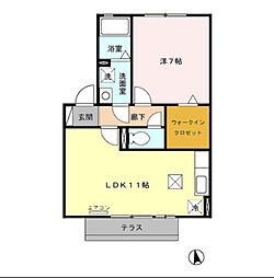 トゥール・ビヨンC 1LDKの間取図画像