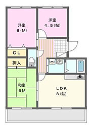 サンライズ弥栄3 3LDKの間取図画像