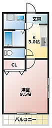 BeautifulLife 1Kの間取図画像