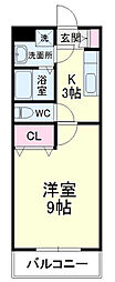 ユウマリノ 1Kの間取図画像