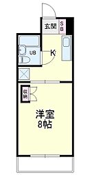 すみれ館3 1DKの間取図画像