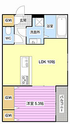 クレストヒル 1LDKの間取図画像