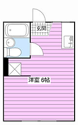 No.10フォーブルサンタモニカ ワンルームの間取図画像