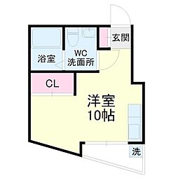 ポピーイン住吉 ワンルームの間取図画像