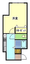 コムタ・ベーシックス上伝馬 1Kの間取図画像